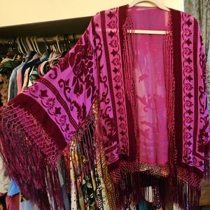 Velvet Burn Out Kimono